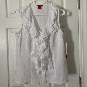 100% Linen Sleeveless Blouse, Size M, NWT